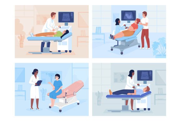 Medical Examination Svg Illustration Set for Graphics
