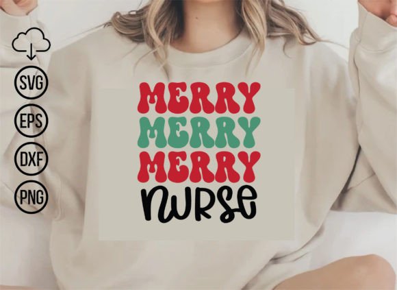 Merry Nurse Christmas SVG: Graphics & T-Shirt Designs